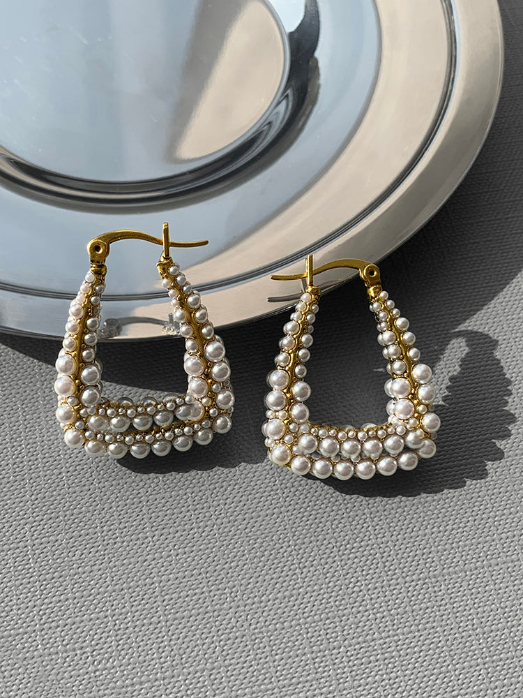 D pearl earrings for women luxury fashion simple earrings 