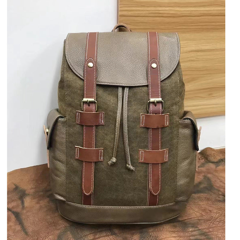 Men's Backpack Crazy Horse Cowhide Suitcase Fashion Outdoor Large Capacity Travel Bag for Men 