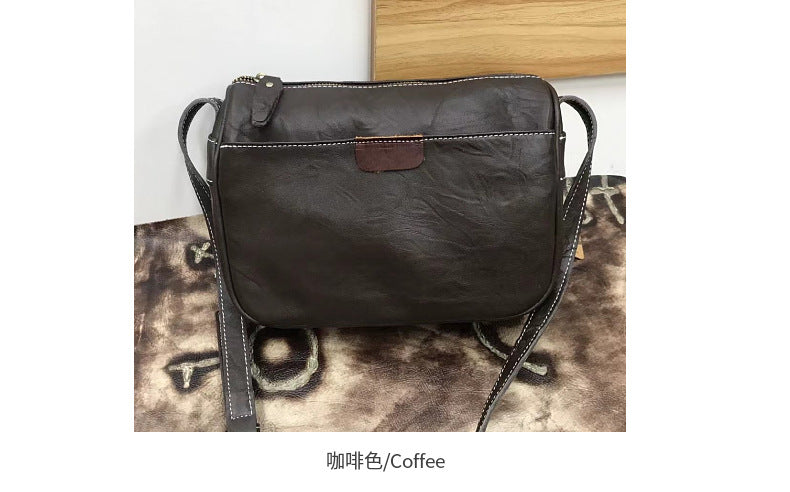 Men's Shoulder Bag Genuine Cowhide Leather Soft Leather Casual Fashion Men's Crossbody Bag 