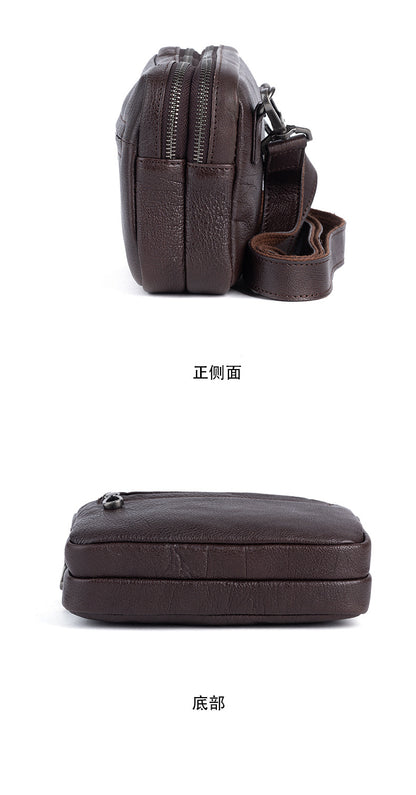 Men's Shoulder Bag Genuine Cowhide Leather Retro Casual Men Clutch Bag Crossbody Bag 