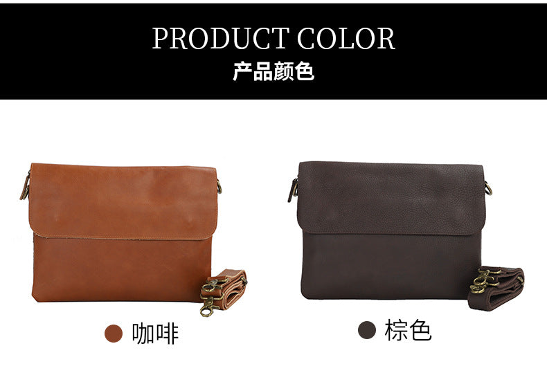 Men's Shoulder Bag Genuine Cowhide Leather Tote Bag Fashion Commuting Crossbody Bag for Men 