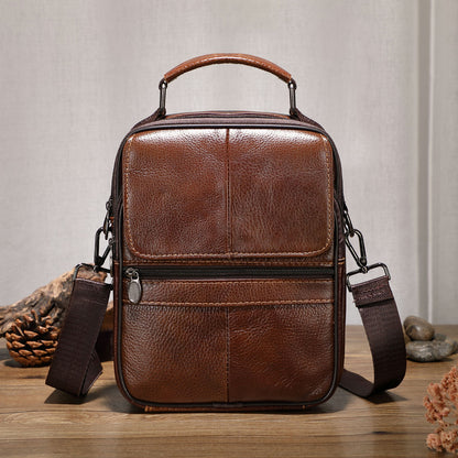 Men's Shoulder Bag Cowhide Large Capacity Casual Business Bag Fashion Handbag Men's Crossbody Bag 