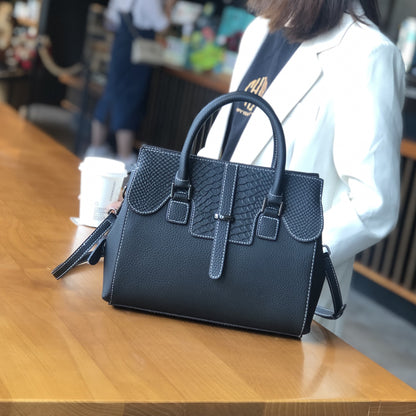 Genuine leather women's bag Crocodile pattern trend retro style tote bag Handbag that goes with anything Commuter shoulder bag.Pochette