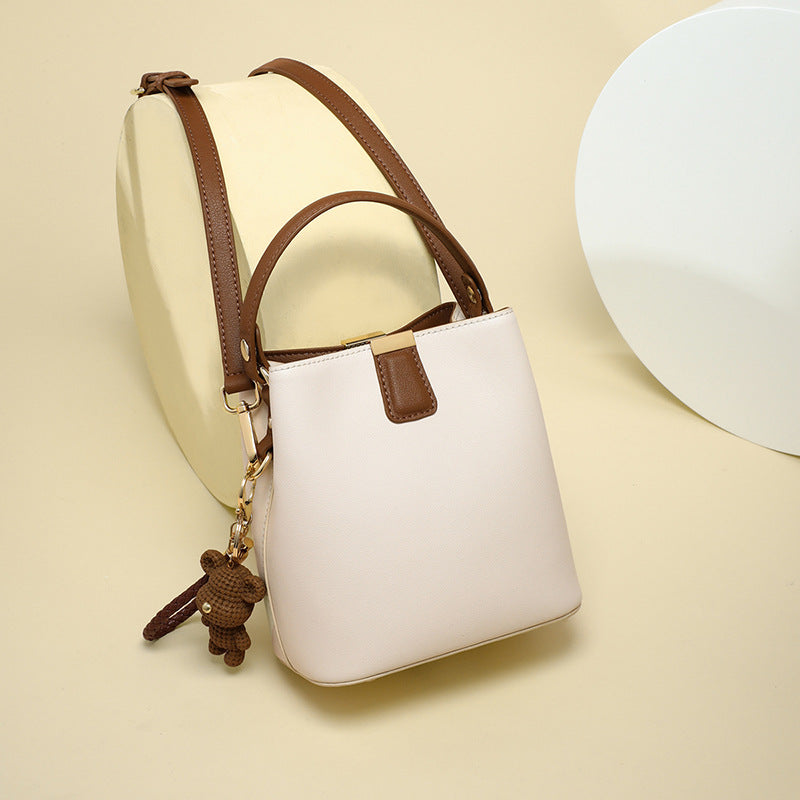 Bucket bag ladies bag crossbody bag bag bag genuine leather simple armpit bag shoulder bag. pochette