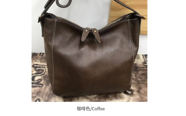 Men's Shoulder Bag Genuine Cowhide Leather Soft Leather Business Casual Commuting Crossbody Bag for Men 