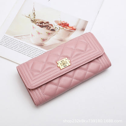 Ladies long wallet genuine leather luxury wallet check sheep leather bag clutch bag wallet ladies wallet