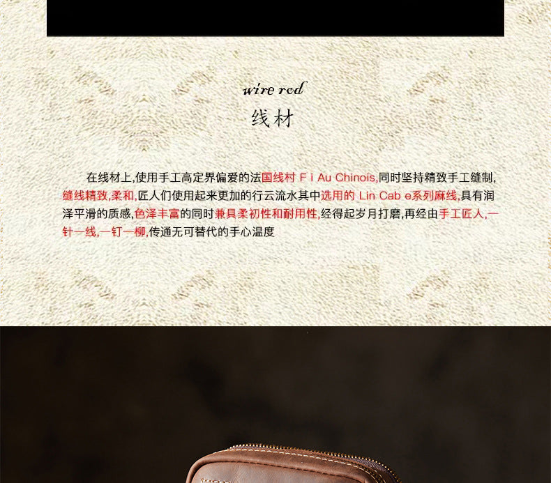 Men's Shoulder Bag Handmade Genuine Cowhide Leather Crazy Horse Retro Casual Fashion Men's Crossbody Bag Smartphone Pouch 