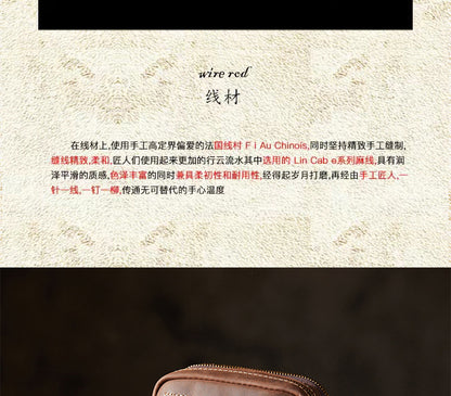 Men's Shoulder Bag Handmade Genuine Cowhide Leather Crazy Horse Retro Casual Fashion Men's Crossbody Bag Smartphone Pouch 