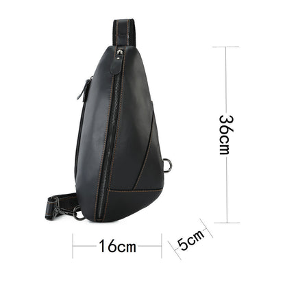 Men's bust bag genuine cowhide leather fashion casual business large capacity crossbody bag shoulder bag for men