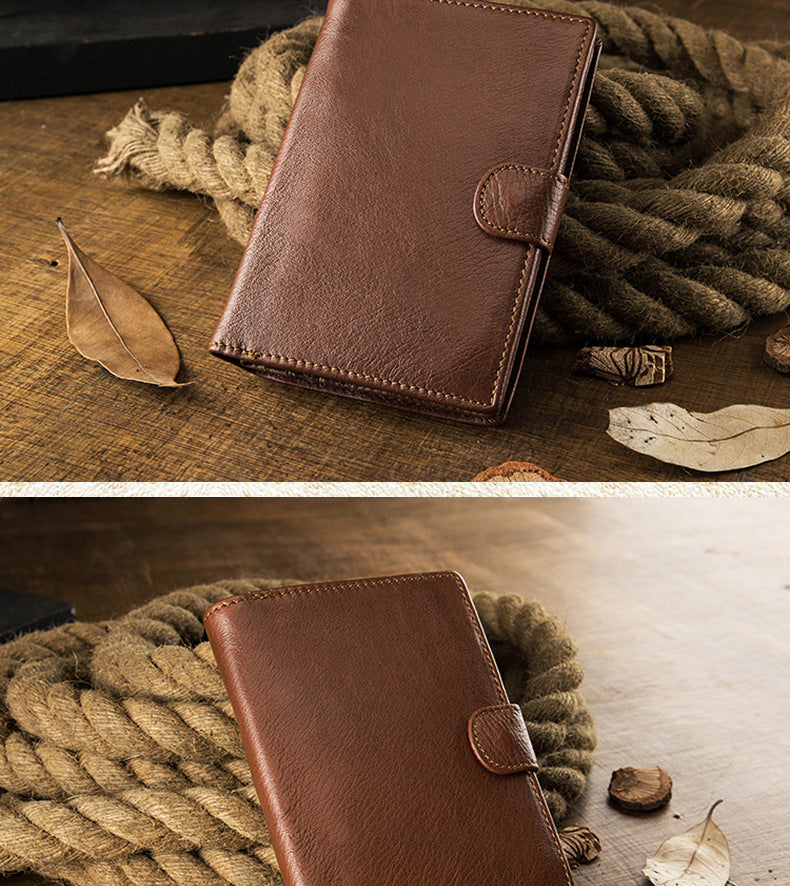 Men's Wallet Genuine Cow Leather Handmade Original Large Capacity Soft Leather Simple Men's Wallet 