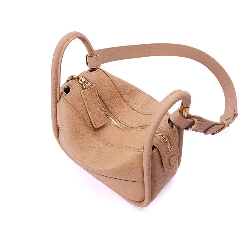 Genuine Leather Women's Bag Retro Doctor Bag Crossbody Bag Handbag Fashion Shoulder Bag.Pochette