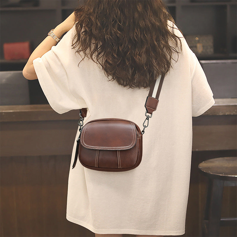 Women's bag Crossbody bag Genuine leather Broadband armpit bag Retro Shoulder bag that goes with anything. Pochette