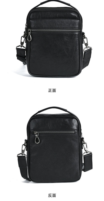 Men's Shoulder Bag Genuine Cowhide Leather Commuting Crossbody Bag for Men 