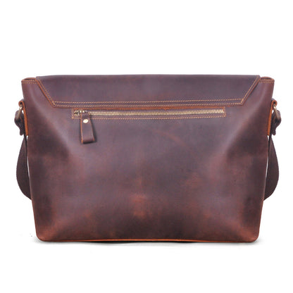 Men's Crossbody Bag Cowhide Genuine Leather Retro Men's Shoulder Bag 