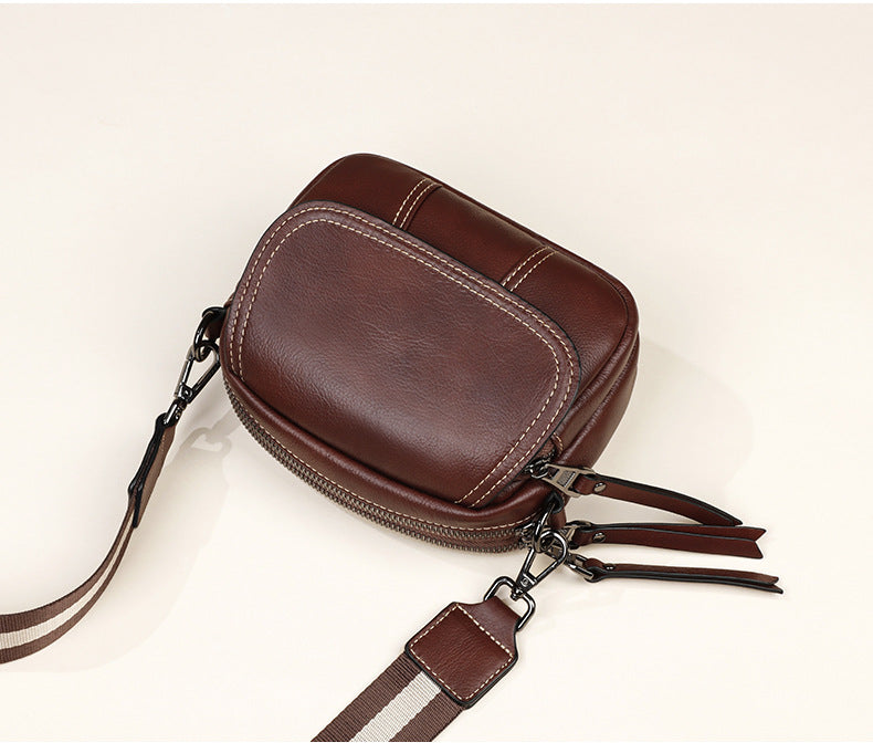 Women's bag Crossbody bag Genuine leather Broadband armpit bag Retro Shoulder bag that goes with anything. Pochette