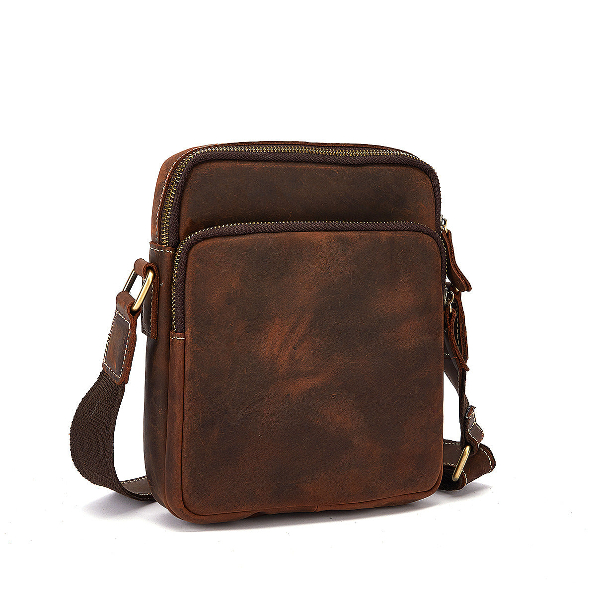 Men's Shoulder Bag Cowhide Genuine Leather Retro Travel Outdoor Crossbody Bag for Men 