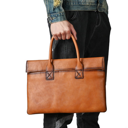 Men's Briefcase Cowhide Genuine Leather Office Bag Men's Handbag 