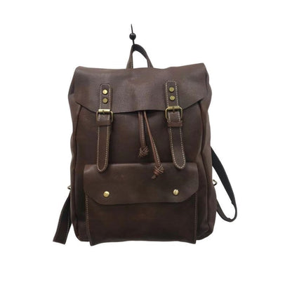 Men's backpack cowhide genuine leather Korean fashion casual large capacity travel bag for men 