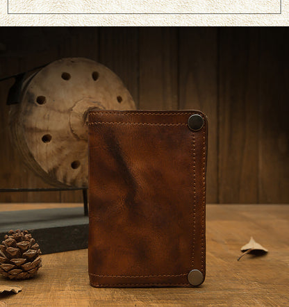 Men's Wallet Handmade Large Capacity Genuine Cowhide Leather Clutch Bag Card Bag for Men 