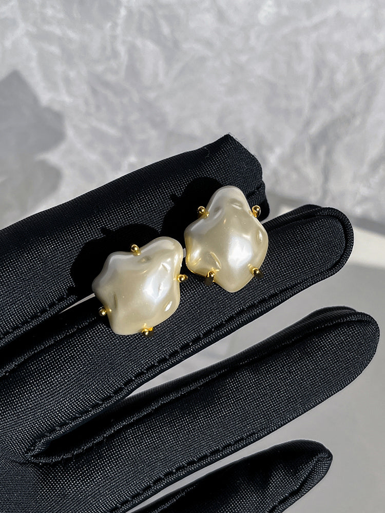 CE Irregular Baroque Pearl Earrings Women's Luxury Earrings Luxurious Retro Temperament Earrings