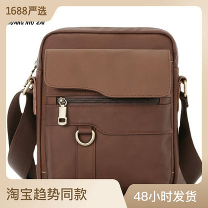 Men's shoulder bag Genuine cowhide leather retro large capacity crossbody bag for men 