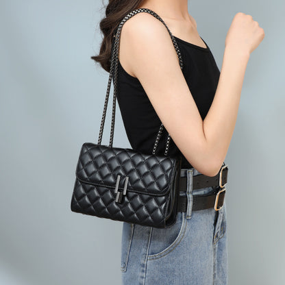 Women's crossbody bag Check pattern chain bag Stylish casual square bag Shoulder bag that goes with anything. Pochette