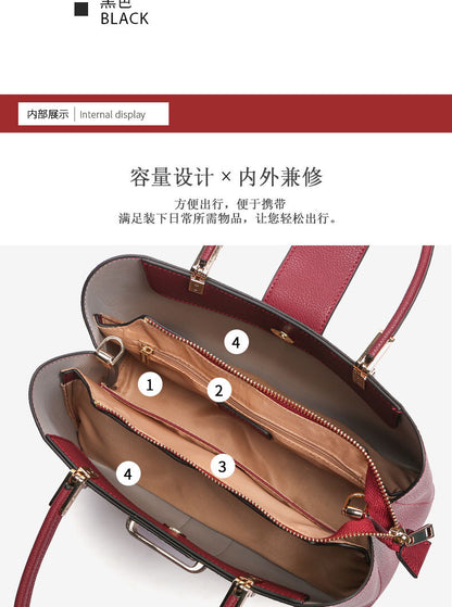 Women's bag genuine leather handbag large capacity crossbody bag fashion elegant temperament commuting handbag.bag