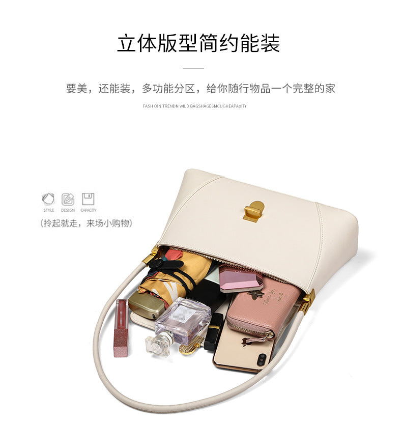 Women's fashion bag Genuine leather women's bag Underarm clutch bag Shoulder bag that matches any temperament.Pochette