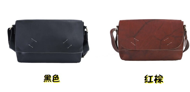 Men's Shoulder Bag Genuine Cowhide Leather Luxury Fashion Business Casual Messenger Bag Crossbody Bag for Men 