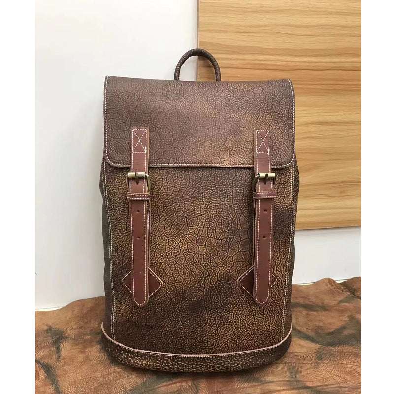 Men's backpack genuine cowhide leather commuting casual fashion large capacity travel bag for men 