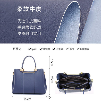 Women's Bag Bag Cowhide Large Capacity Mother's Bag All-in-one Women's Fashion Elegant Commuting Handbag. Bag