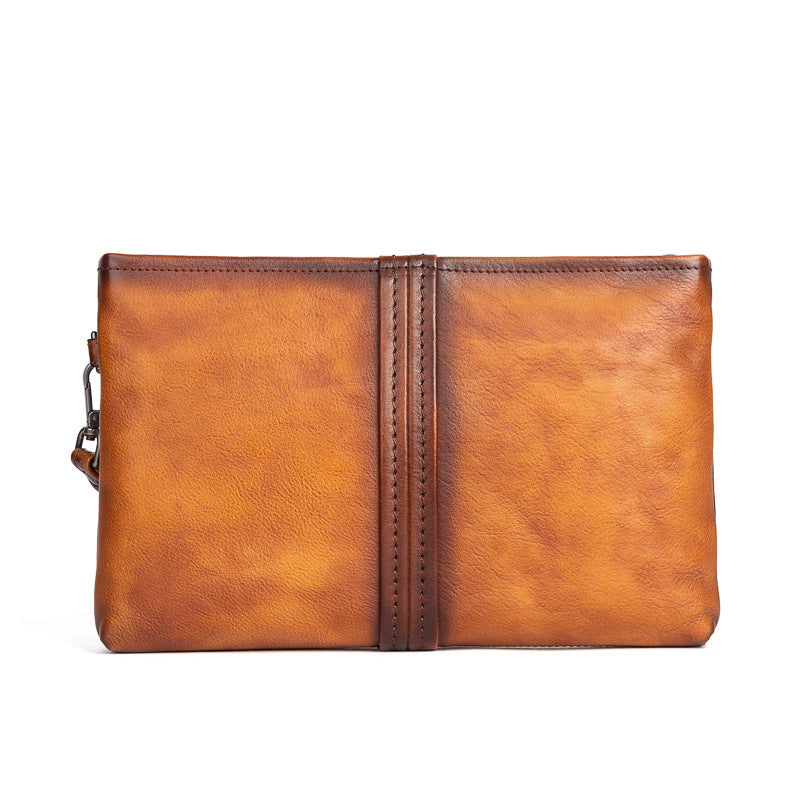 Men's Clutch Bag Genuine Cowhide Leather Retro Casual Men's Handbag 