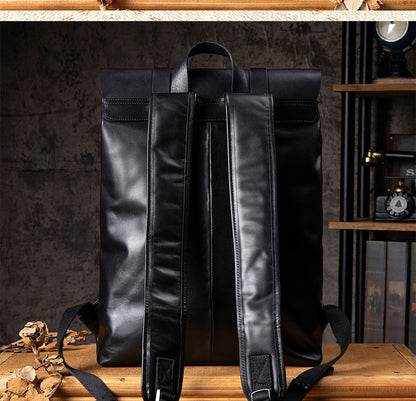 Men's backpack handmade cowhide genuine leather high quality large capacity casual business computer bag fashion men travel bag 