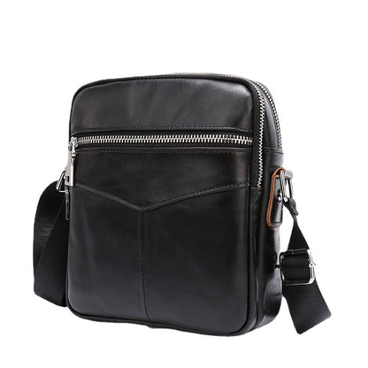 Men's Shoulder Bag Genuine Cowhide Leather Wear-resistant Casual Fashion Multifunctional Crossbody Bag for Men 