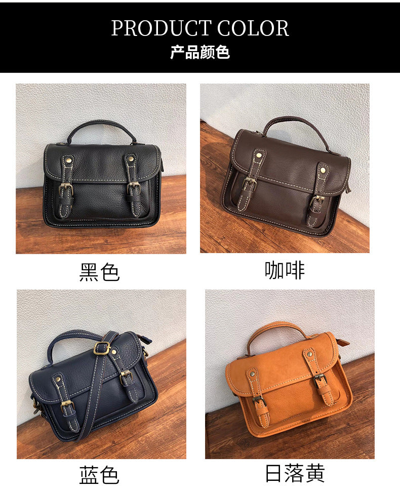 Men's Shoulder Bag Retro Cowhide Messenger Bag Men's Crossbody Bag Handbag 