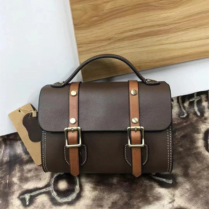 Men's Shoulder Bag Cowhide Genuine Leather Crazy Horse Korean Fashion Casual Men's Crossbody Bag Messenger Bag 