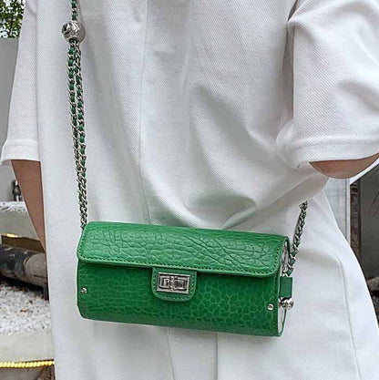 Genuine Leather Women Bag Trend Fashion Casual Sheep Leather Chain Bag Crossbody Bag 