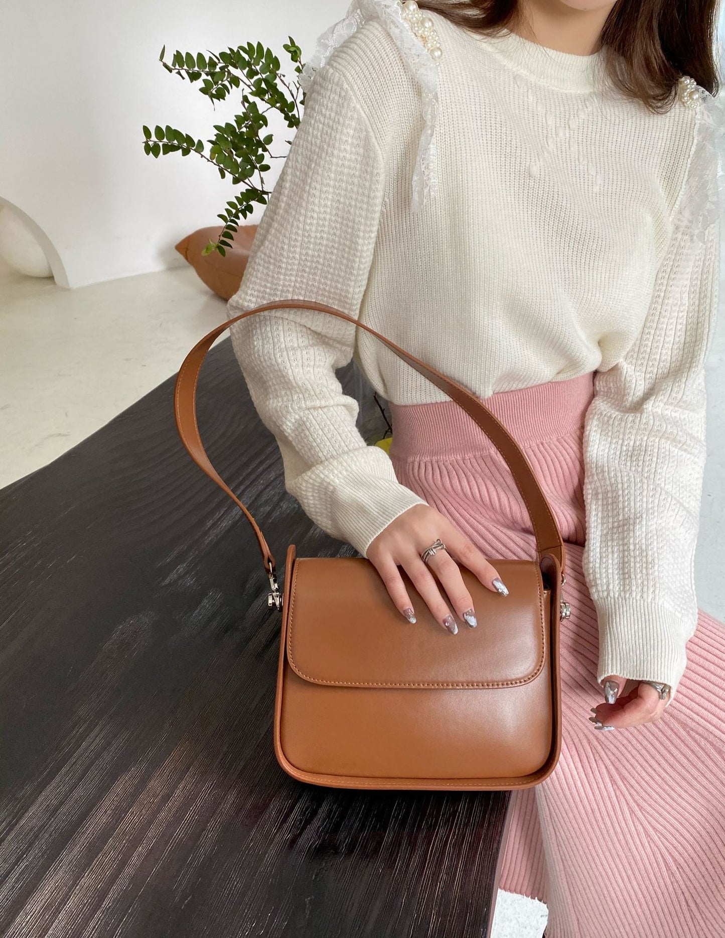 Genuine leather crossbody bag Women's bag Underarm bag Trends Goes with anything Shoulder bag.Pochette