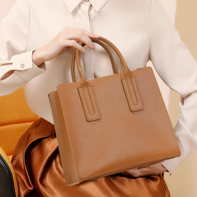 Women's handbag simple atmospheric genuine leather bag fashion large capacity shoulder bag commuting handbag.bag