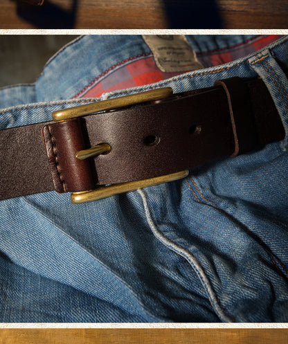 Men's Belt Handmade Cowhide Genuine Leather Copper Needle Buckle Casual Fashion Men's Belt 