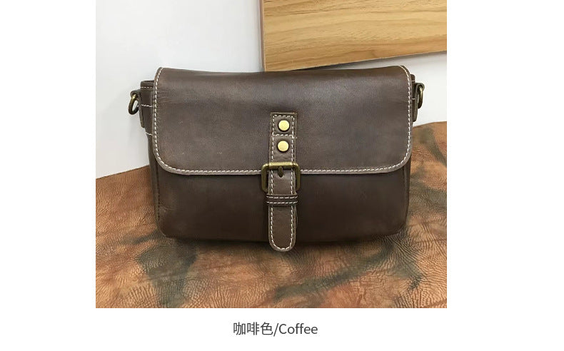 Men's Shoulder Bag Cowhide Casual Fashion Bust Bag Mobile Phone Bag Crossbody Bag Messenger Bag for Men 