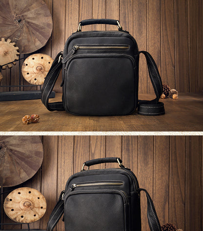 Men's Shoulder Bag Handmade Original Cowhide Genuine Leather Casual Korean Fashion Men's Crossbody Bag Handbag 