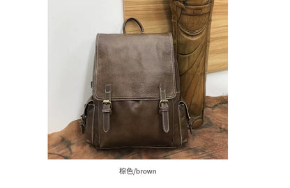 Men's backpack genuine cowhide leather high quality luxury fashion large capacity travel bag 