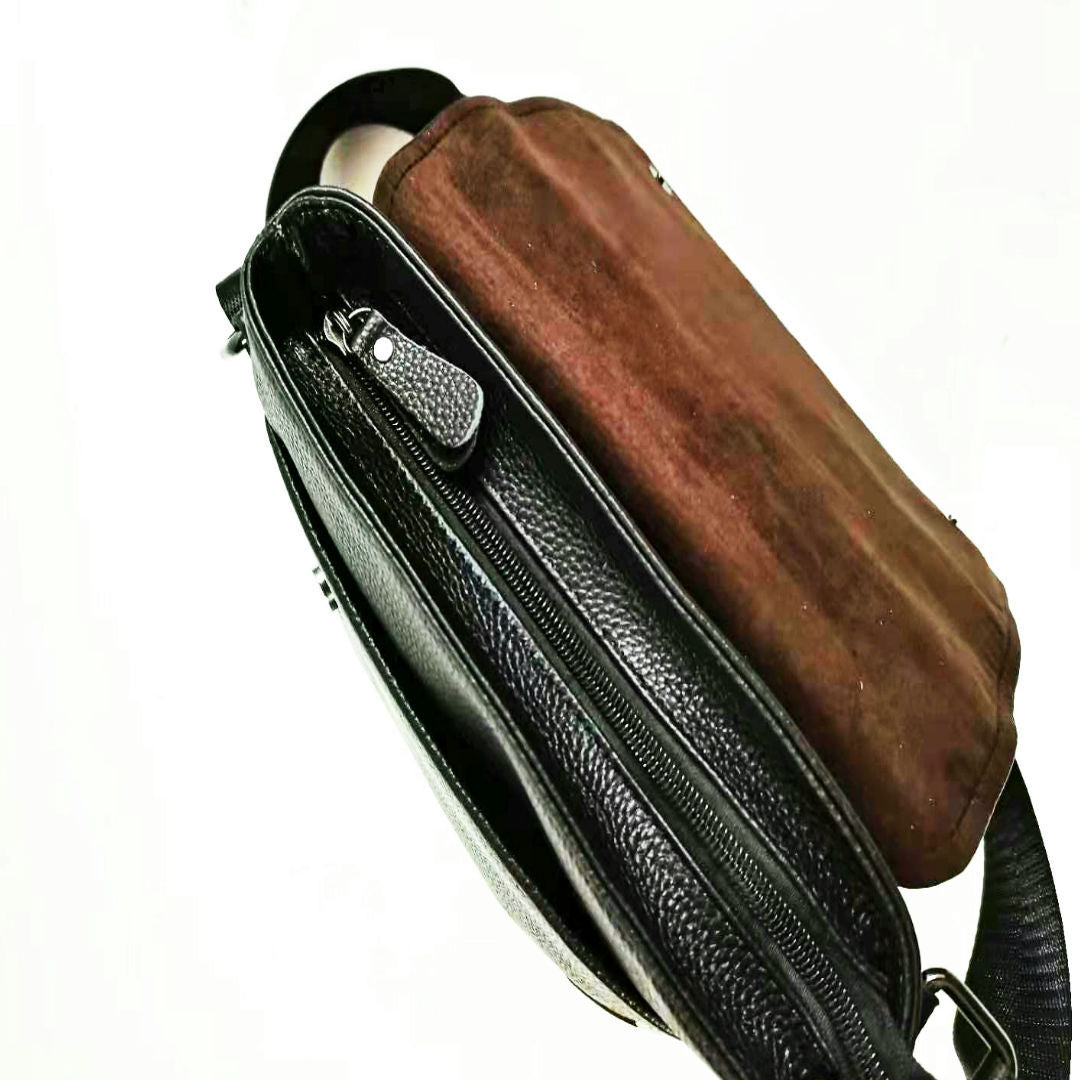 Men's Shoulder Bag Genuine Cowhide Leather Korean Fashion Business Casual Crossbody Bag for Men 