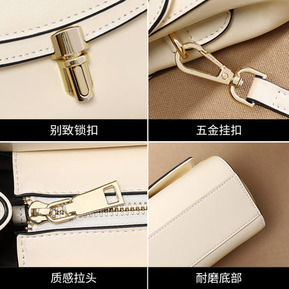 Bag for women Crossbody bag Square bag Trumpet Genuine leather Simple shoulder bag that goes with anything.Pochette