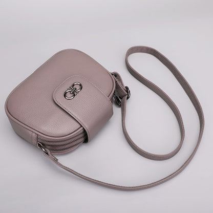 Ladies Crossbody Bag Cowhide Saddle Bag Fashion Genuine Leather Women Bag Simple Shoulder Bag.Pochette