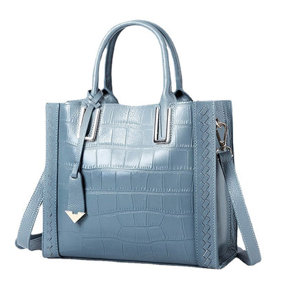 Women's bag Crocodile pattern woven handbag Genuine leather big bag trend Elegant shoulder bag Temperament handbag.bag