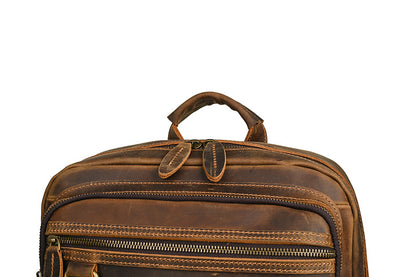 Men's backpack made of cowhide genuine leather large capacity retro casual men's business trip bag computer bag 