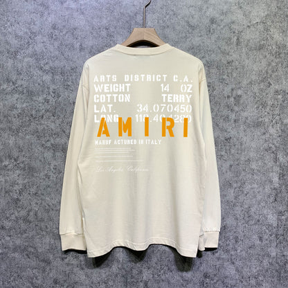 AMIRIファッション長袖男性Tシャツ おしゃれクールカジュアル 上着 SY1197