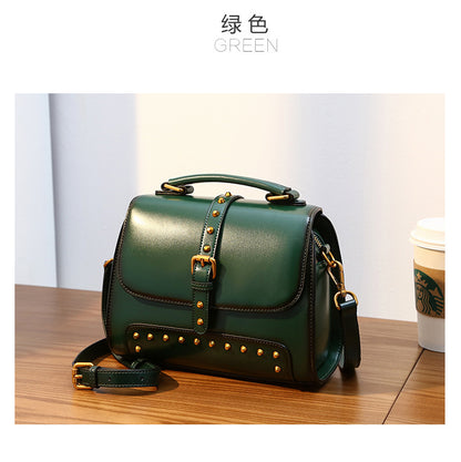 Women's Bag Genuine Leather Crossbody Bag Fashion Handbag Cowhide Messenger Bag Retro Shoulder Bag.Pochette